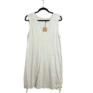 HelloNite! Lightweight Dress Size S Silver Sleeveless Mini Slub Cotton NWT